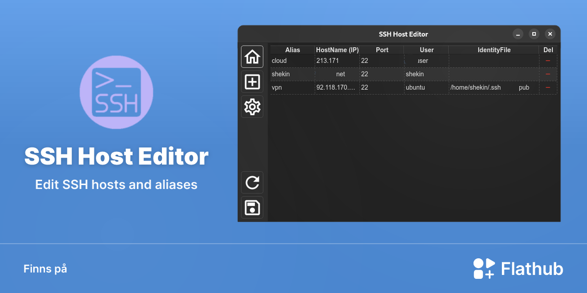 Installera SSH Host Editor på Linux | Flathub