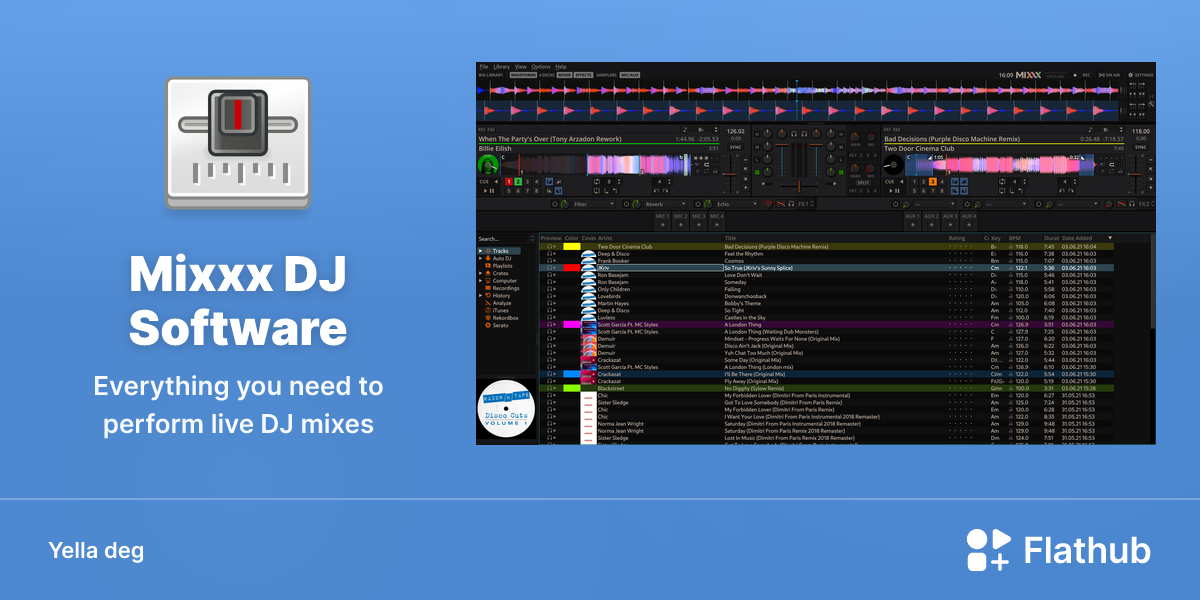 Asebded n Mixxx ɣef Linux | Flathub