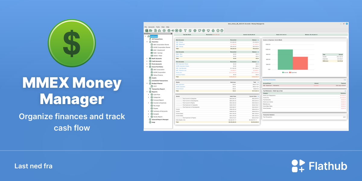 Installer MMEX Money Manager på Linux | Flathub