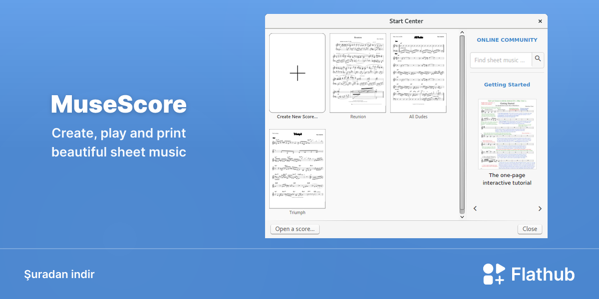 MuseScore uygulamasını Linux'ta kur | Flathub
