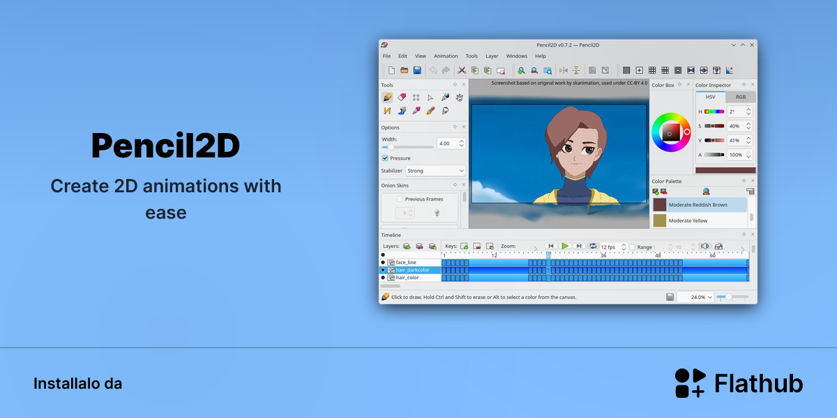 Installa Pencil2D su Linux | Flathub