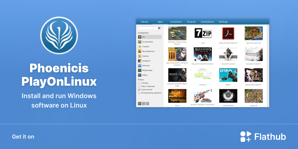 Install Phoenicis PlayOnLinux on Linux | Flathub