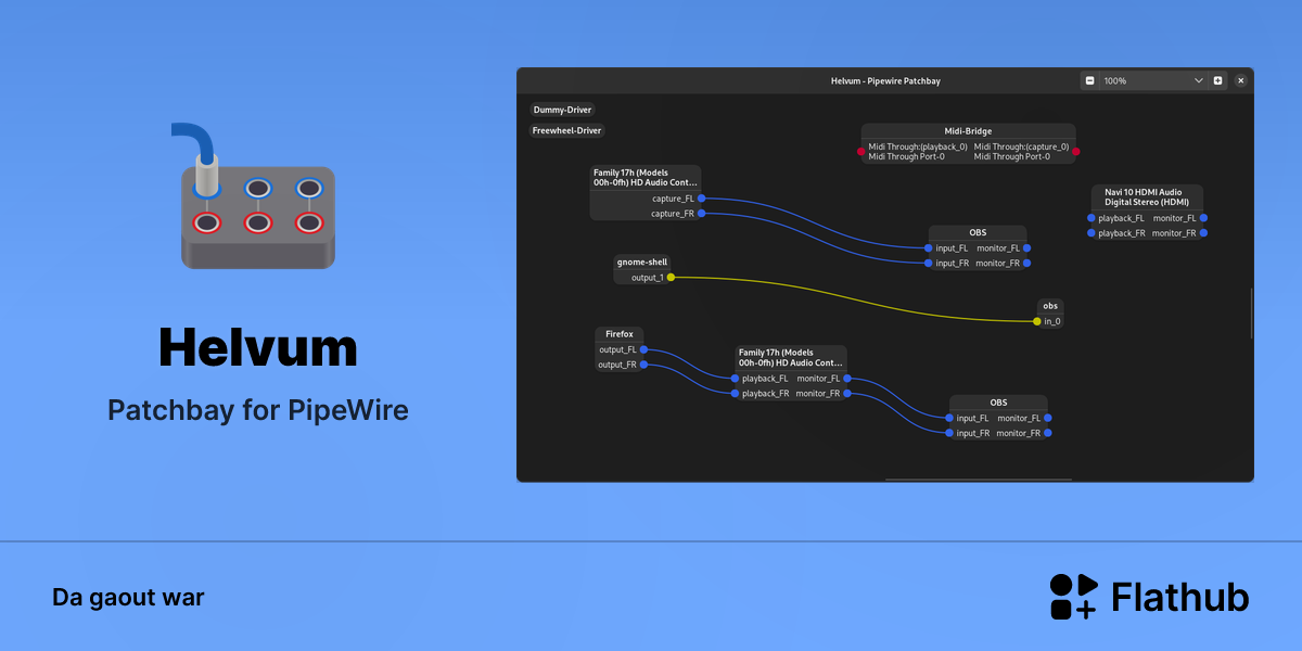 Staliañ Helvum war Linux | Flathub