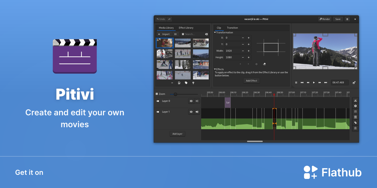 Install Pitivi on Linux | Flathub