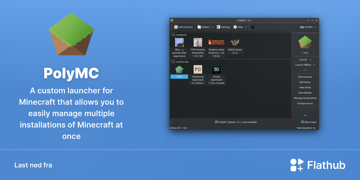 Installer PolyMC på Linux | Flathub