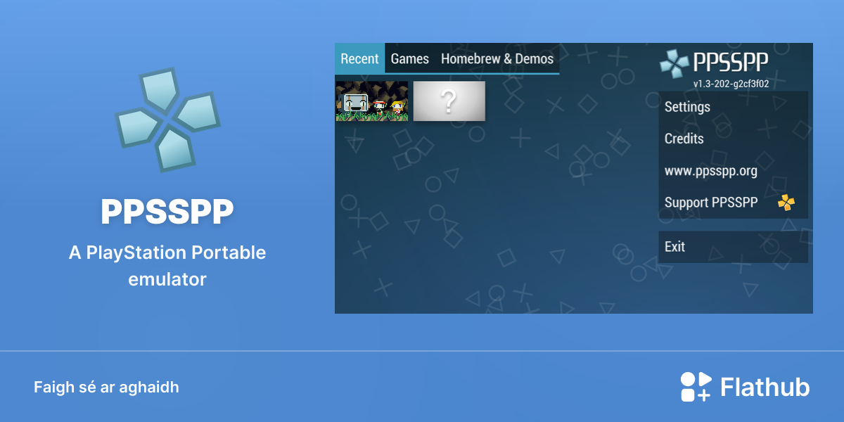 Suiteáil PPSSPP ar Linux | Flathub