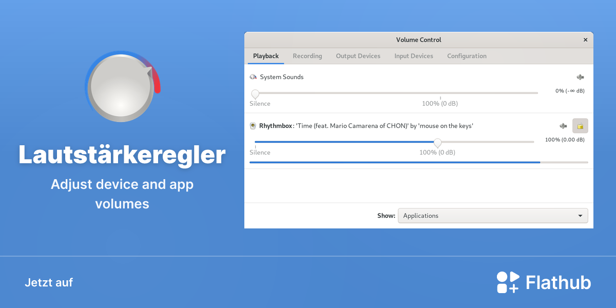 Lautstärkeregler auf Linux installieren | Flathub