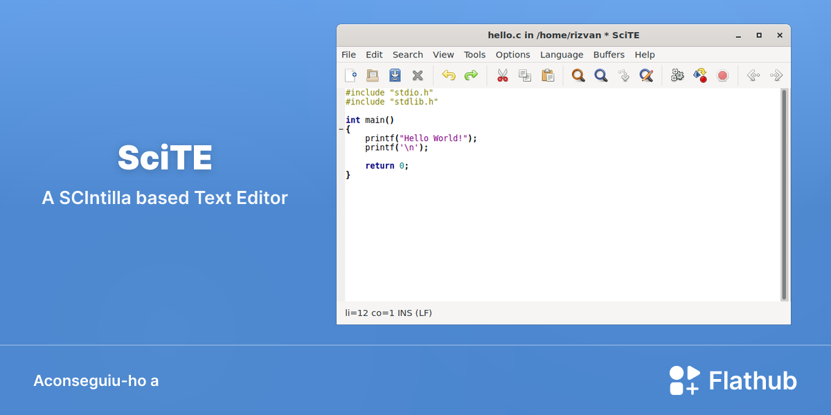Instal·leu SciTE a Linux | Flathub