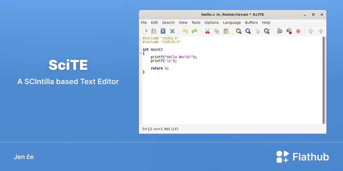 Instali SciTE sur Linux | Flathub