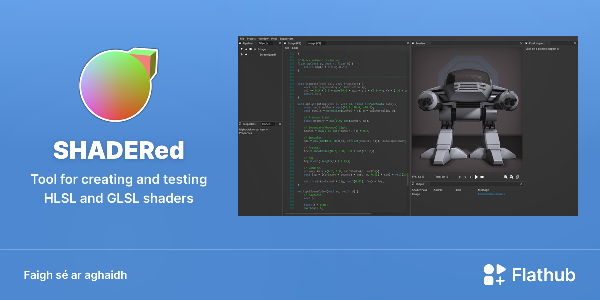 Suiteáil SHADERed ar Linux | Flathub