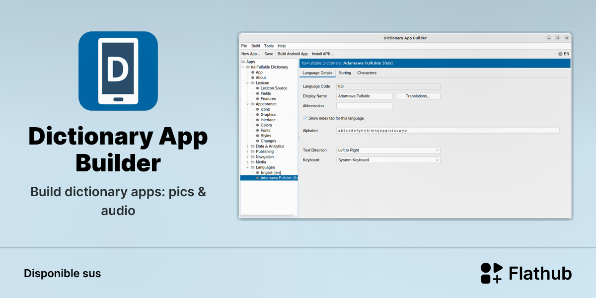 Installar Dictionary App Builder sus Linux | Flathub