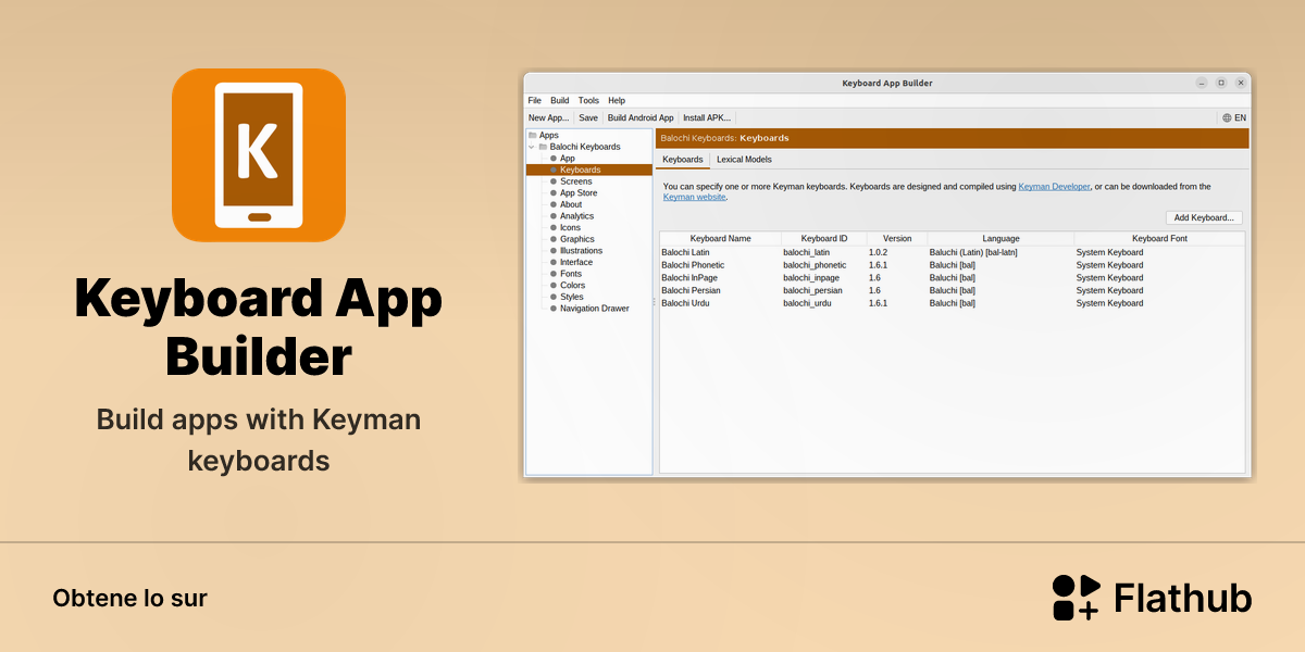Installar Keyboard App Builder sur Linux | Flathub