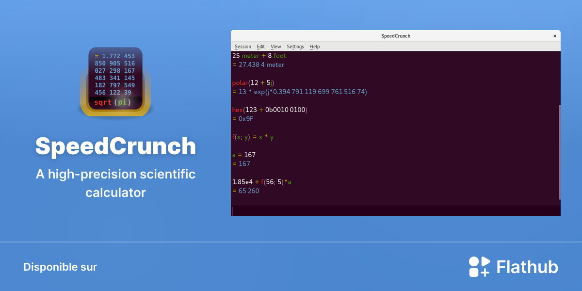 Installer SpeedCrunch sur Linux | Flathub