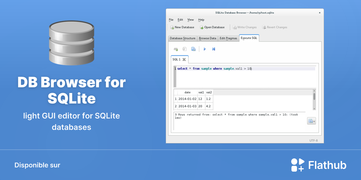 Installer DB Browser for SQLite sur Linux | Flathub
