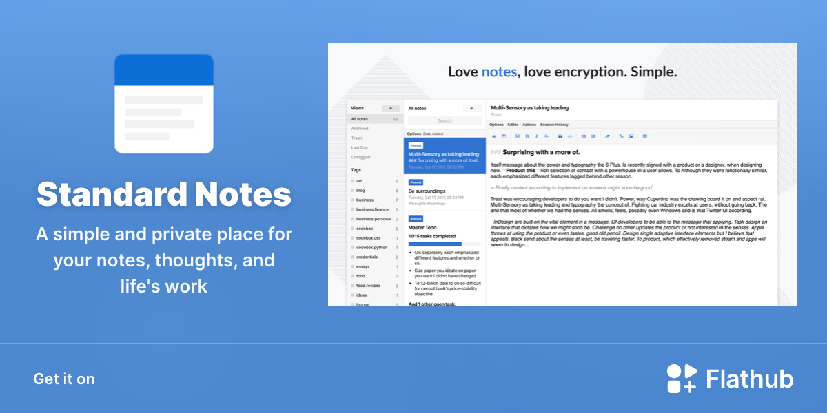 Install Standard Notes on Linux | Flathub