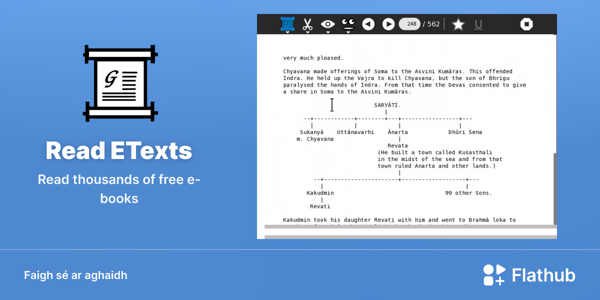 Suiteáil Read ETexts ar Linux | Flathub