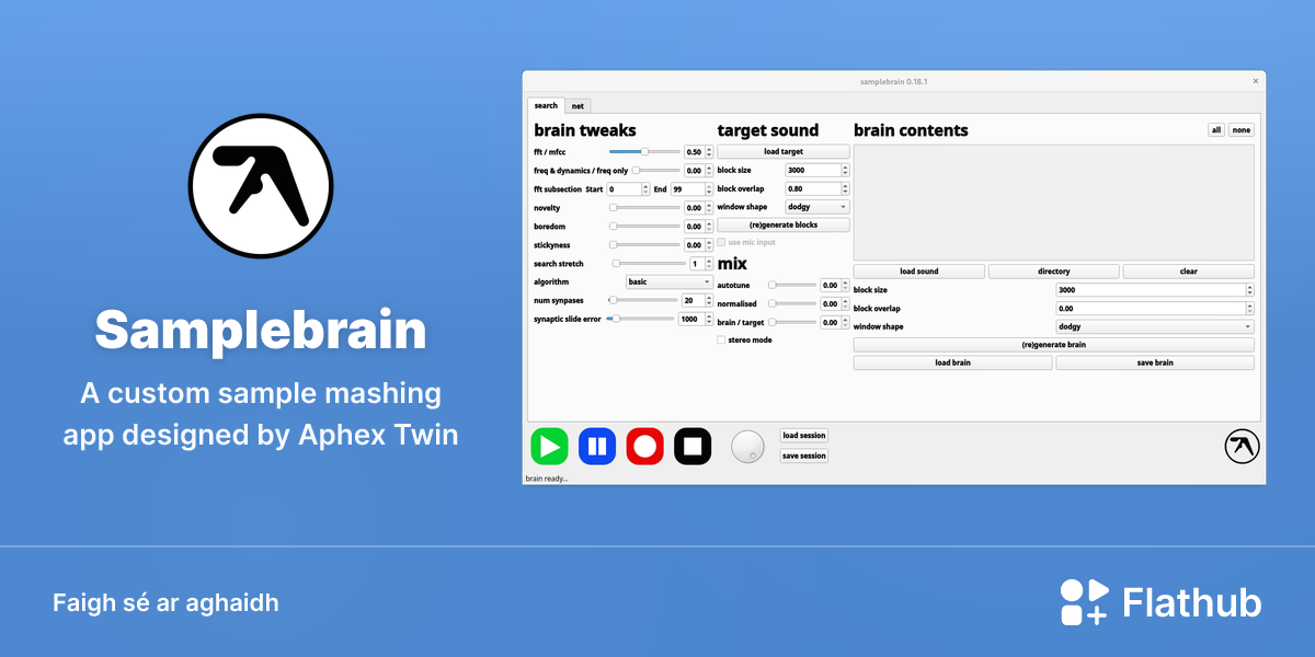 Suiteáil Samplebrain ar Linux | Flathub