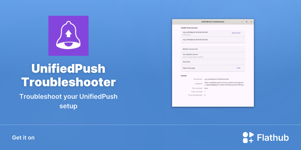 UnifiedPush Troubleshooter لەسەر لینوکس دابمەزرێنە | فلاتهەب
