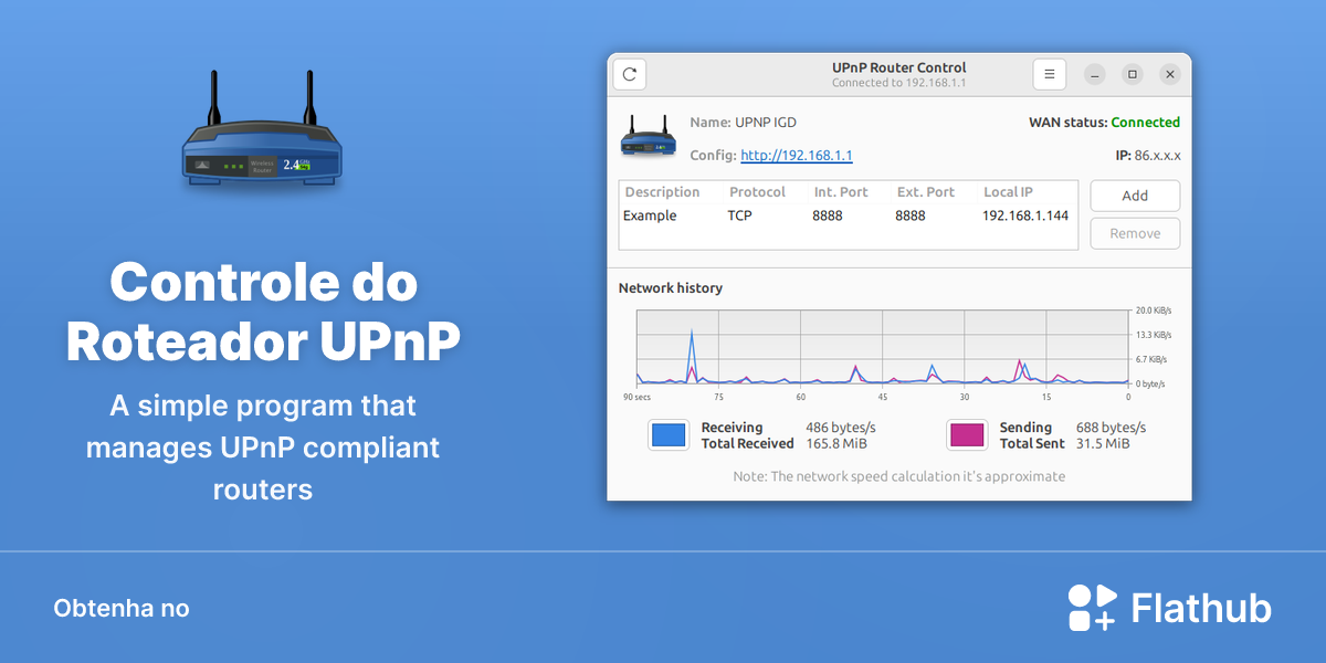 Instalar Controle do Roteador UPnP no Linux | Flathub