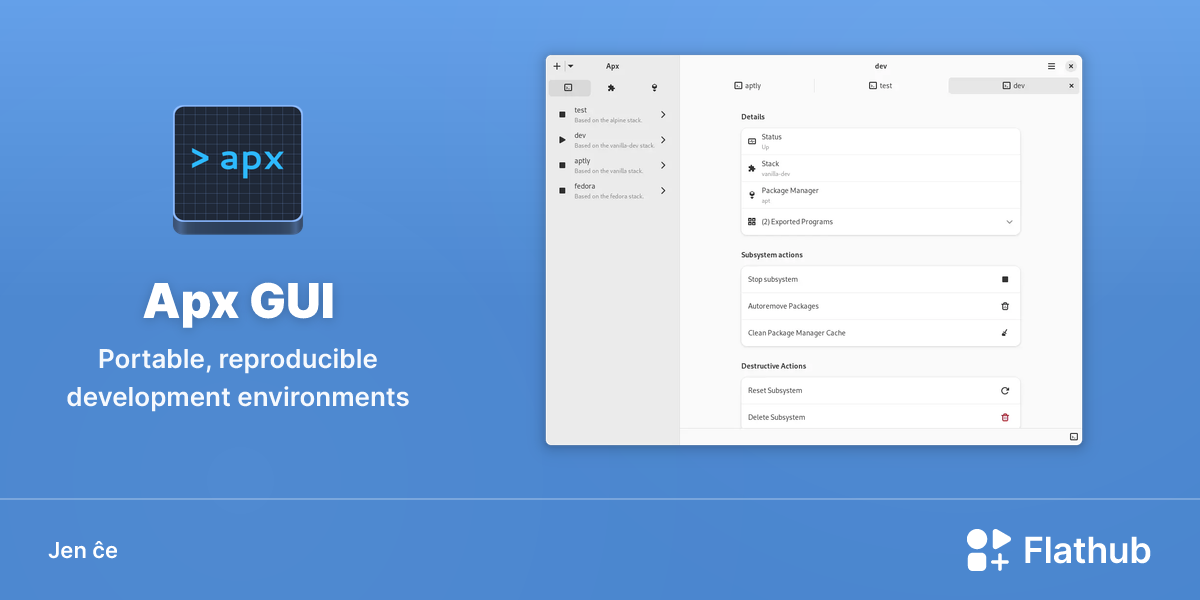 Instali Apx GUI sur Linux | Flathub