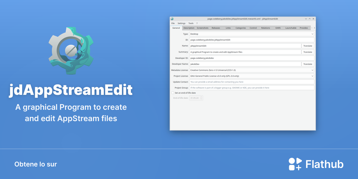 Installar jdAppStreamEdit sur Linux | Flathub