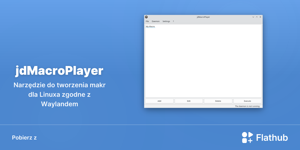 Zainstaluj jdMacroPlayer na Linuksie | Flathub