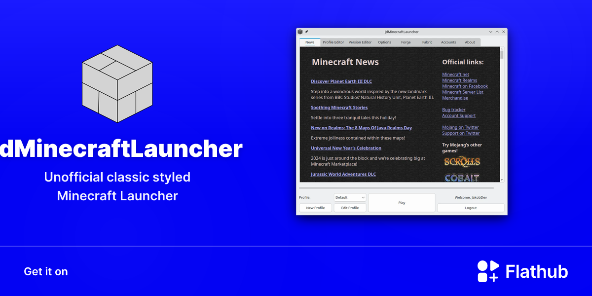 Install jdMinecraftLauncher on Linux | Flathub