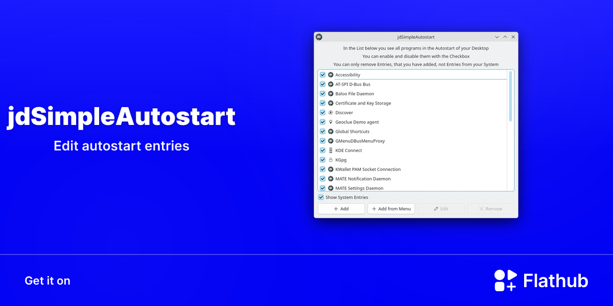 Install jdSimpleAutostart on Linux | Flathub