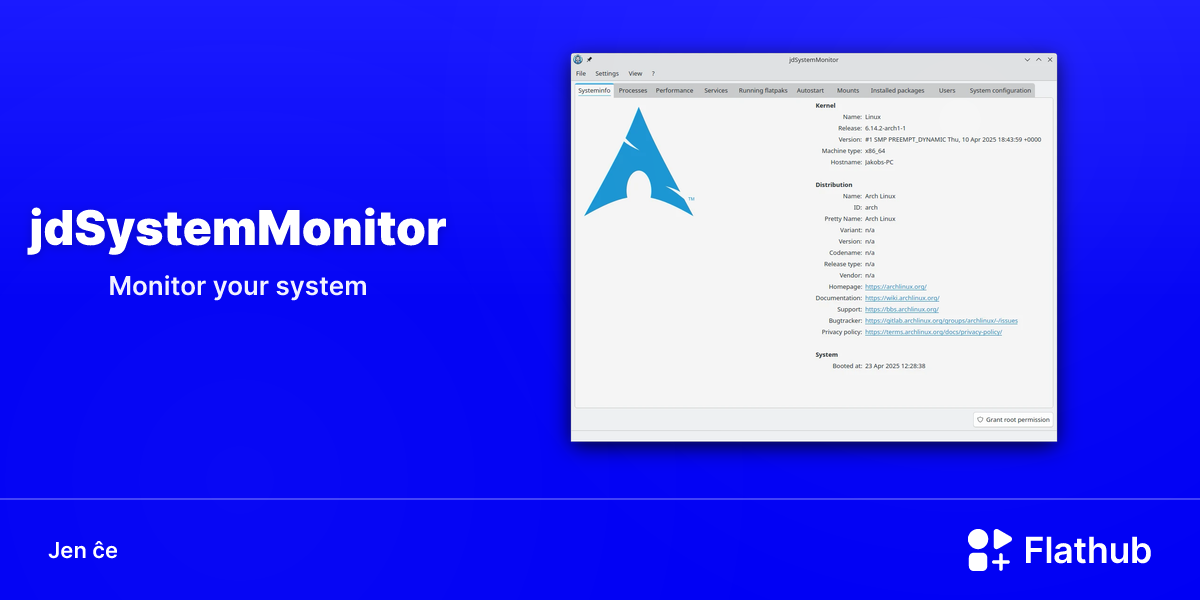 Instali jdSystemMonitor sur Linux | Flathub