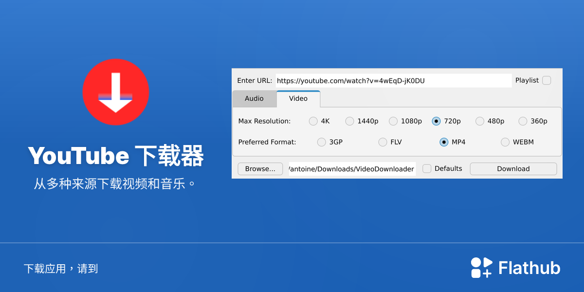 在 Linux 上安装 YouTube 下载器 | Flathub