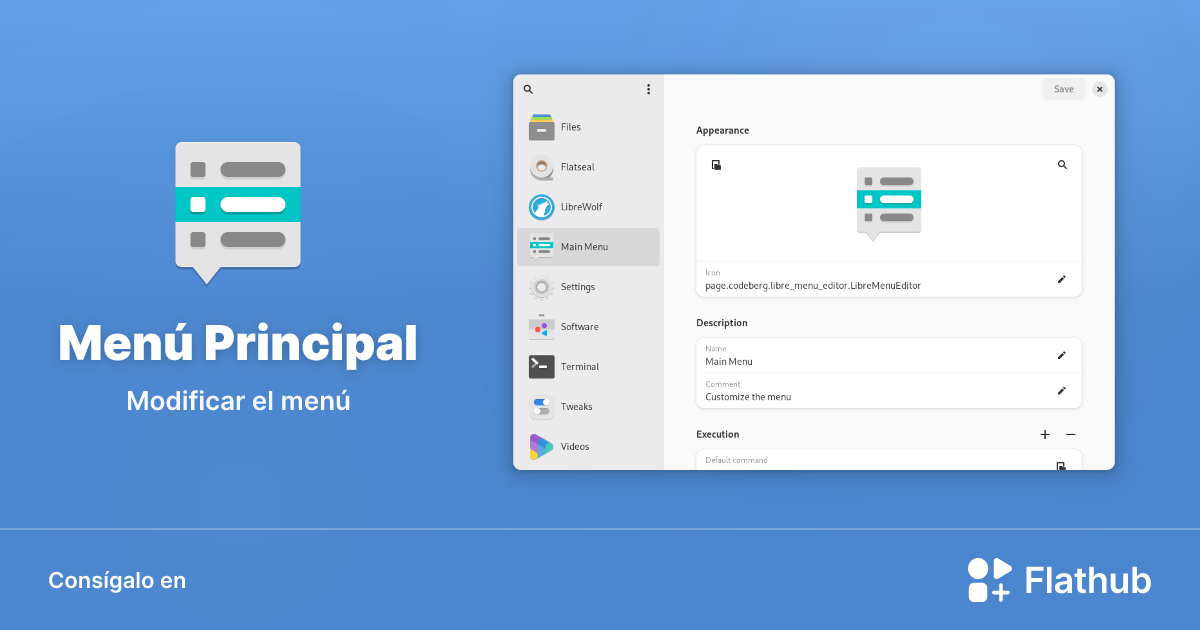 Instalar Menú Principal en Linux | Flathub