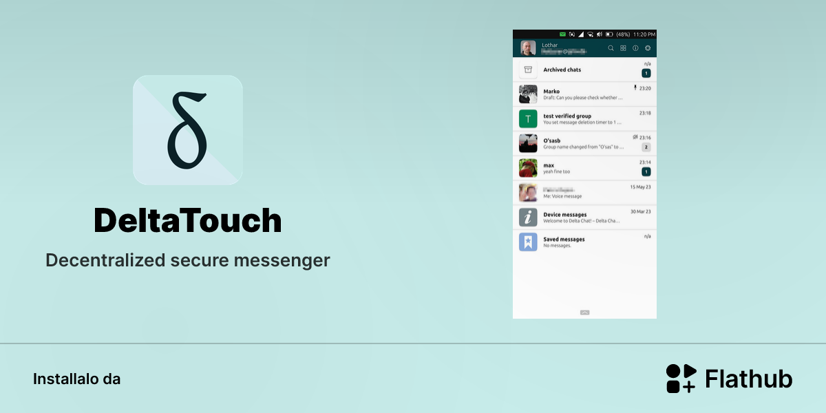 Installa DeltaTouch su Linux | Flathub