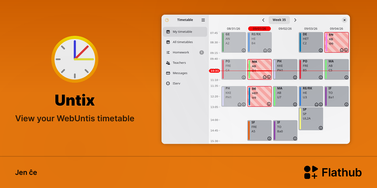 Instali Timetable sur Linux | Flathub