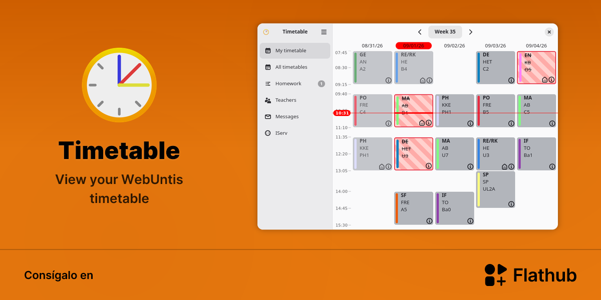 Instalar Timetable en Linux | Flathub