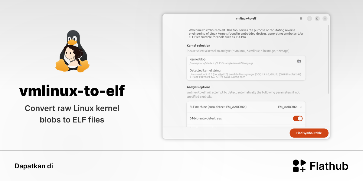 Memasang vmlinux-to-elf di Linux | Flathub