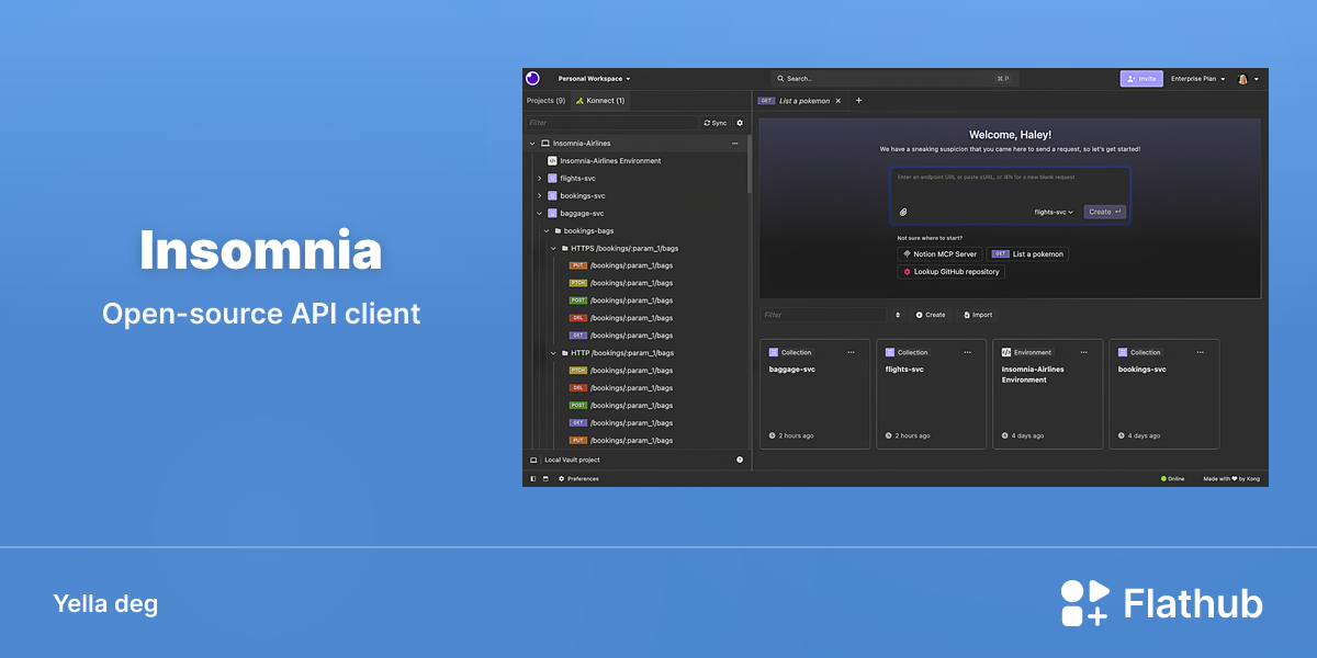 Asebded n Insomnia ɣef Linux | Flathub