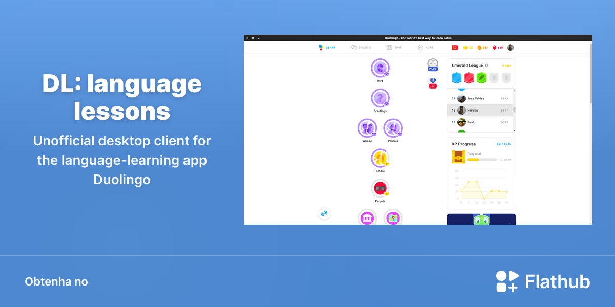Instalar DL: language lessons no Linux | Flathub