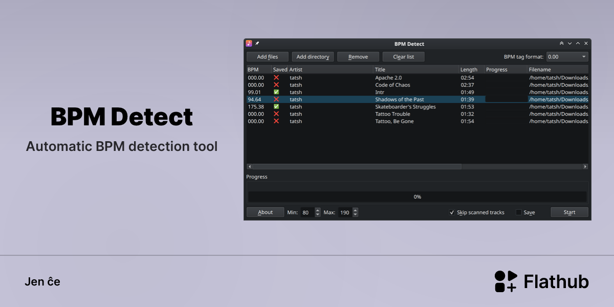 Instali BPM Detect sur Linux | Flathub