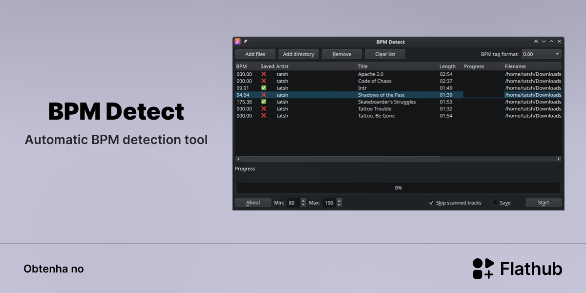Instalar BPM Detect no Linux | Flathub
