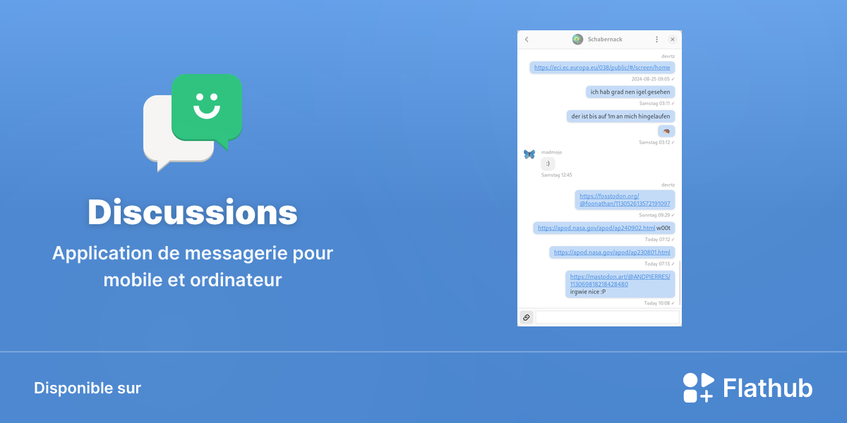 Installer Discussions sur Linux | Flathub