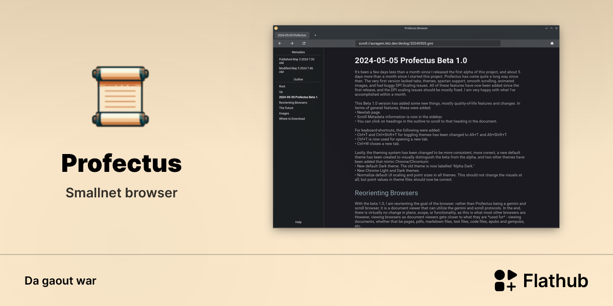 Install Profectus on Linux | Flathub