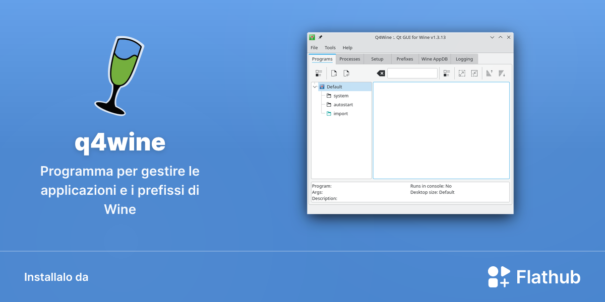 Installa q4wine su Linux | Flathub