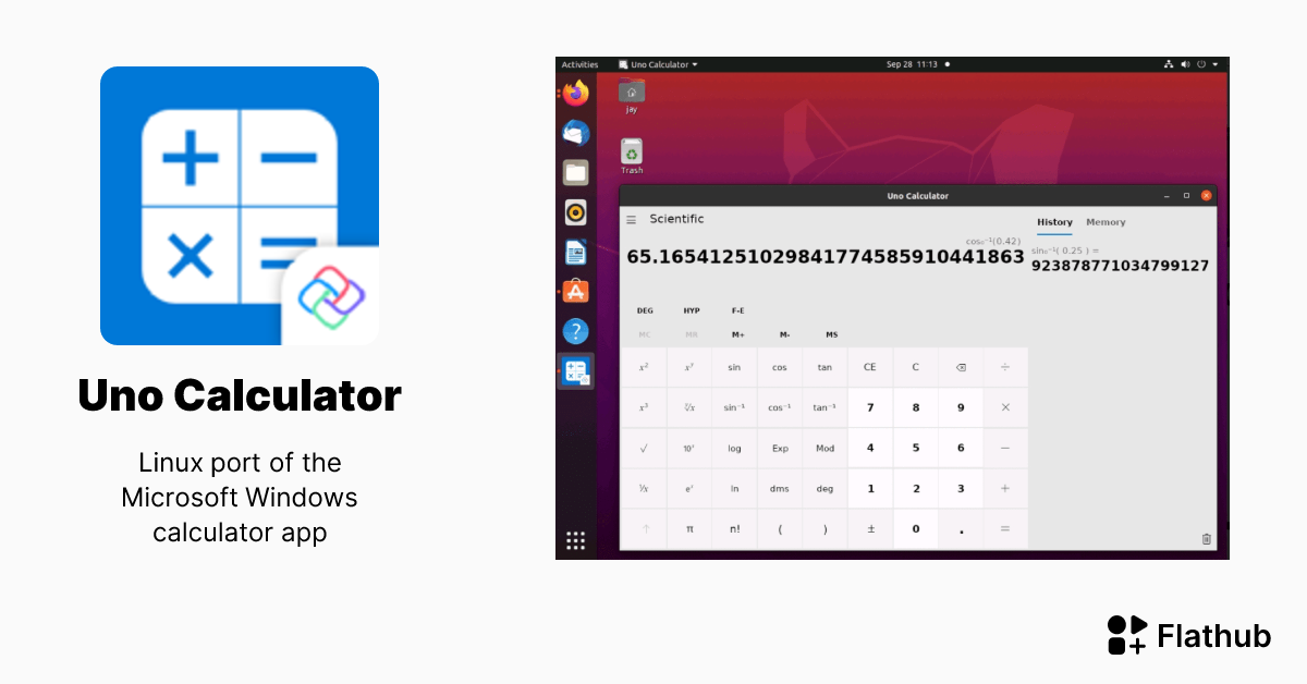 Install Uno Calculator on Linux Flathub
