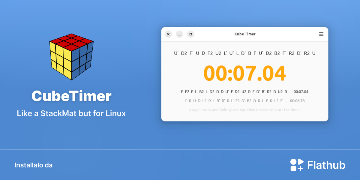 Installa CubeTimer su Linux | Flathub