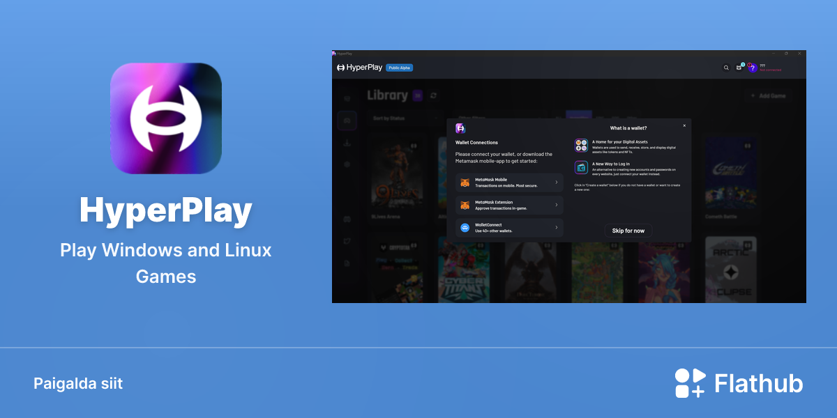 Paigalda HyperPlay Linuxis | Flathub