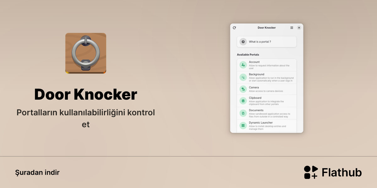 Door Knocker uygulamasını Linux'ta kur | Flathub